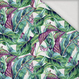 MINI LEAVES AND INSECTS PAT. 1 (TROPICAL NATURE) / white - Viscose jersey