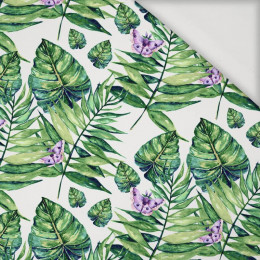 MINI LEAVES AND INSECTS PAT. 4 (TROPICAL NATURE) / white - Viscose jersey