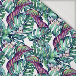 MINI LEAVES AND INSECTS PAT. 5 (TROPICAL NATURE) / white - Viscose jersey