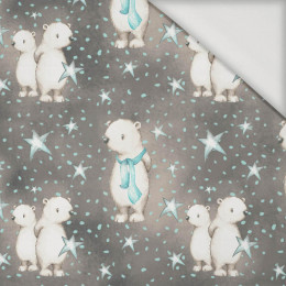 TEDDIES AND STARS / dark grey (MAGICAL CHRISTMAS FOREST) - Viscose jersey
