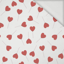 HEARTS (LOLLIPOPS) / white (BEARS IN LOVE) - Viscose jersey