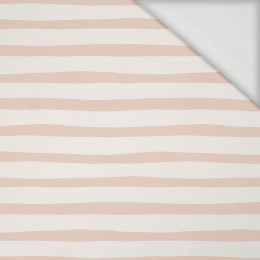 STRIPES - ECRU AND LIGHT PINK (BIRDS IN LOVE) - Viscose jersey