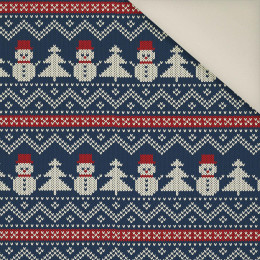 SNOWMEN WITH CHRISTMAS TREES- Upholstery velour 