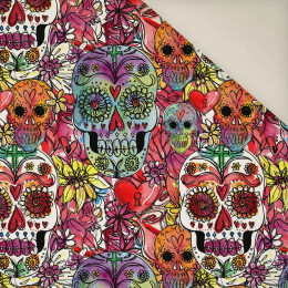 SKULLS pat. 4 / colorful (DIA DE LOS MUERTOS)- Upholstery velour 