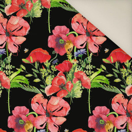 POPPIES PAT. 2 (IN THE MEADOW) / black- Upholstery velour 