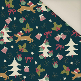 DOGS WITH CHRISTMAS TREES- Upholstery velour 