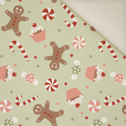CHRISTMAS CANDIES (CHRISTMAS GINGERBREAD) / pistachio- Upholstery velour 