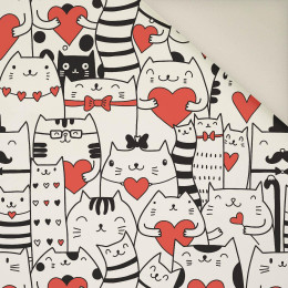 CATS IN LOVE / white- Upholstery velour 
