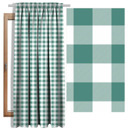 50cm VICHY GRID GREEN  - Blackout curtain fabric