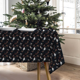 WINTER BIRDS pat. 2 (WINTER IN PARK) - Woven Fabric for tablecloths
