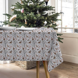 WINTER ANIMALS (WINTER IN PARK) - Woven Fabric for tablecloths
