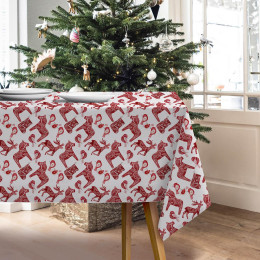 WINTER ANIMALS pat. 3 (NORDIC CHRISTMAS) - Woven Fabric for tablecloths