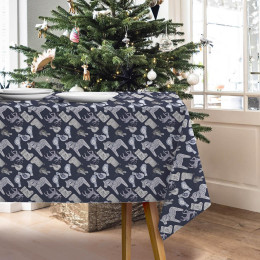 WINTER ANIMALS pat. 4 (NORDIC CHRISTMAS) - Woven Fabric for tablecloths