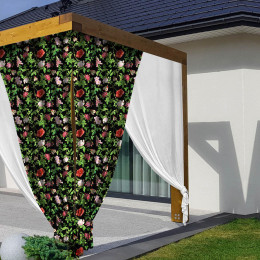 ROSES AND LEAVES (PARADISE GARDEN)  - Woven fabric for outdoor curtains