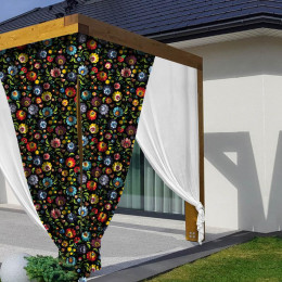 LOWICZ FOLKLORE / black - Woven fabric for outdoor curtains