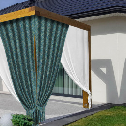 10% 100cm GOLDEN CORALS (GOLDEN OCEAN) / sea blue - Woven fabric for outdoor curtains