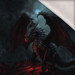 GOTHIC DRAGON - panel (75cm x 80cm) brushed knitwear with elastane ITY