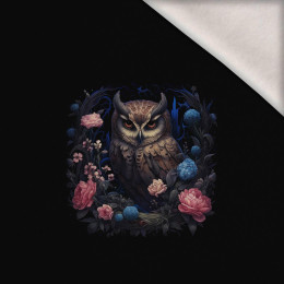 GOTHIC OWL -  PANEL (60cm x 50cm) brushed knitwear with elastane ITY