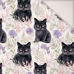 PASTEL BLACK CAT - PERKAL cotton fabric