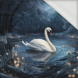 GOTHIC SWAN - panel (60cm x 50cm) - looped knit fabric with elastane ITY