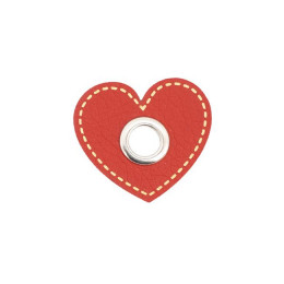 Washer with eyelet Heart - red
