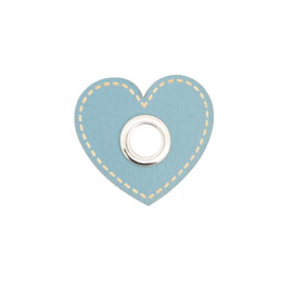 Washer with eyelet Heart - muted blue