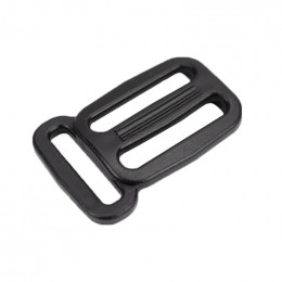 Plastic slide buckle with side grommet 25/20 mm - black
