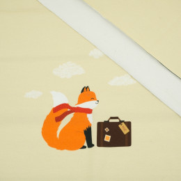 FOX THE TRAVELLER  (foxes on the journey) / sand - panel looped knit 