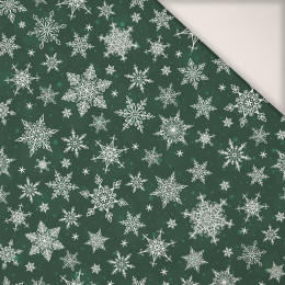 SNOWFLAKES PAT. 2 / ACID WASH BOTTLE GREEN - PERKAL Cotton fabric