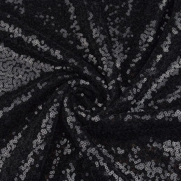 Sequins knit, black color / PANEL 50x65cm