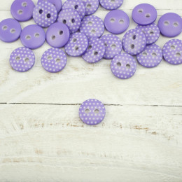 Plastic button with dots small - violet