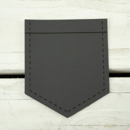 Big pocket from leatherette V-neck - graphite