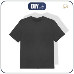 KID’S T-SHIRT (104/110) - GRAPHITE - single jersey 