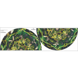 GREEN FLORAL - circle skirt panel