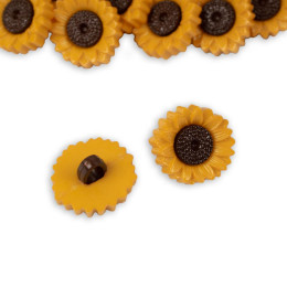 Kids button 15 mm sunflower