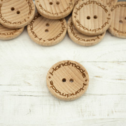 Wooden button hand made - medium