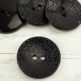 Plastic button with mosaic big - black