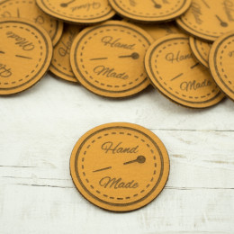 Hande Made label - pin diameter 3 cm - honey