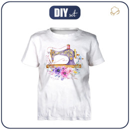 KID’S T-SHIRT - SEWING MACHINE AND FLOWERS - sewing set