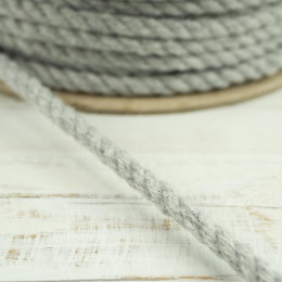 Twisted cotton cord 3 mm - light grey