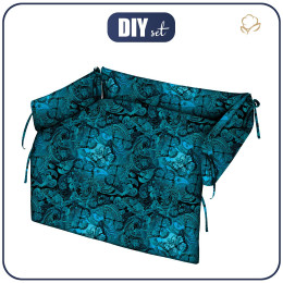ANIMAL BED - LACE BUTTERFLIES / blue - sewing set