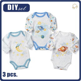 3-PACK - BABY BODYSUITS (CHARLIE) - COSMOS - sewing set