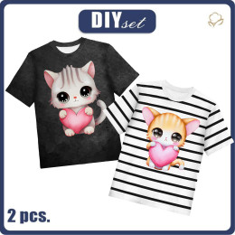 2-PACK - KID’S T-SHIRT - SWEET CATS pat. 1 - sewing set
