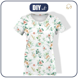 WOMEN’S T-SHIRT - ROSES AND LEAVES PAT. 2 - single jersey