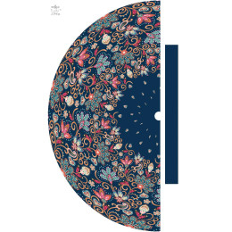 FLOWERS (pattern no. 2) / dark blue - skirt panel "MAXI"