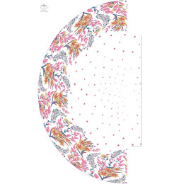 FLOWERS (pattern no. 7) / white - skirt panel "MAXI" - crepe