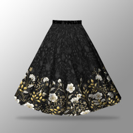 FLOWERS (pattern no. 8) / black - skirt panel "MAXI"