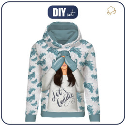 CLASSIC WOMEN’S HOODIE (POLA) - LET'S CUDDLE (WINTER IN THE CITY) - looped knit fabric - XXXL
