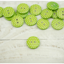 Plastic button with dots middle - lime