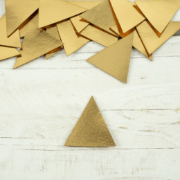 Leatherette label small triangle - gold